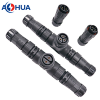 Câble d'alimentation AOHUA IP68 1 entrée 2 sorties, connecteur étanche en T mâle-femelle 2 ou 3 broches