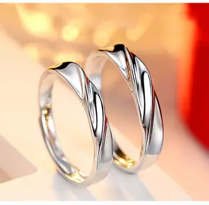 New Fashion Jewelry Men and Women Long Distance Love Couple Matching Ring For Valentine's Day Gift