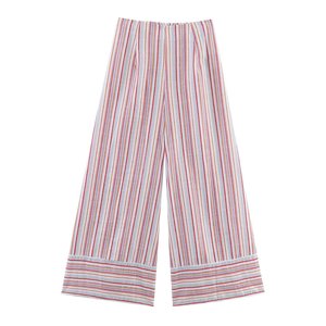 Conjunto de Camisa y Pantalones a Rayas Personalizado para Mujer, Traje Casual de Dos Piezas para Oficina, OEM por Fábrica de Ropa China, Conjuntos Vintage de 2 Piezas - Product Image 4