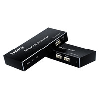 4K 30Hz HDMI KVM Extender RJ45 Ethernet Cat5e/6 USB HDMI Video Transmisor Receptor Kit 60m Ratón Teclado Material metálico 1080p