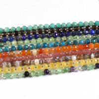 Perles de pierres précieuses à facettes naturelles, perles de cristal en Lapis Apatite pour la fabrication de bijoux DIY 6x8mm, vente en gros