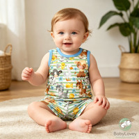 Ensemble décontracté Babylovey en fibre de bambou pour bébé, pantalon de jogging et short imprimé dessin animé Hedgehog, vêtements décontractés pour nouveau-né