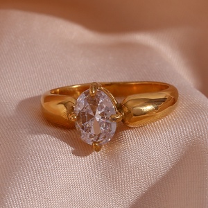 Dreamshow Flower AAA Zircon PVD Gold Plated Jewelry Natural Gemstones <strong>Rings</strong> Stainless Steel <strong>Statement</strong> <strong>Ring</strong> - Product Image 6