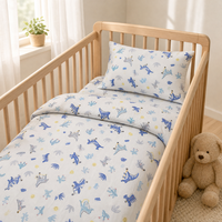 Tissu en coton imprimé numérique personnalisé, écologique, motif dinosaure et cactus, doux, respirant et respectueux de la peau, idéal pour les ensembles cadeaux bébé, les barboteuses et les vêtements pour enfants.
