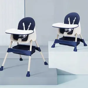 Chaise haute Portable pour l'alimentation des bébés, chaise de salle à manger 7 3 en 1, chaise en plastique haute et réglable pour la maison