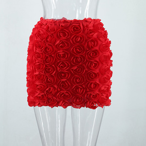 Nouvelle <span class=keywords><strong>jupe</strong></span> ultra <span class=keywords><strong>courte</strong></span> sexy pour <span class=keywords><strong>femme</strong></span> 2026, couleur unie avec fleurs <span class=keywords><strong>en</strong></span> relief - Product Image 5