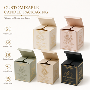 Wholesale Hot Stamping Gold Logo Rigid Candle <b>Packaging</b> Box Custom Square Paper Box Custom Size Gift Box Factory Direct Low MOQ - Product Image 4