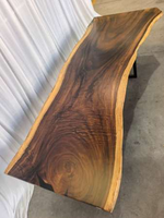 Plateau de table en bois massif de grande taille, forme naturelle, design unique, pour salle à manger et bureau