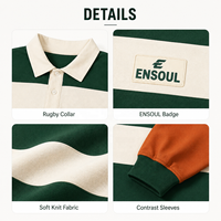T-shirt personnalisé pour homme avec broderie de patch, respirant, à manches longues, col rabattu, couleur unie, streetwear décontracté, sweat-shirts 100% coton
