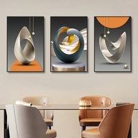 Impressions sur Toile Modernes Géométriques de Luxe Abstraites pour Salon Chambre, Tableau Mural avec Cadre en Alliage, Décoration Murale Moderne
