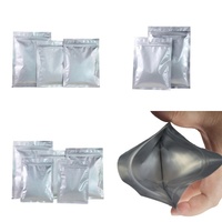 Sacs plats en mylar refermables avec fermeture éclair, en aluminium argenté, avec logo personnalisé, scellés sur 3 côtés, thermoscellables, pour l'emballage alimentaire