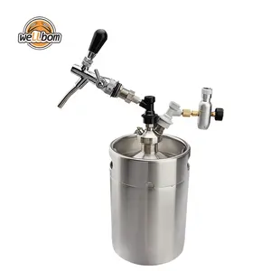Beer Keg 5L coltivatore di birra Homebrew, Kit per coltivatore di Mini fusti pressurizzati in acciaio inossidabile Dispenser per rubinetto per lancia per uso da Picnic