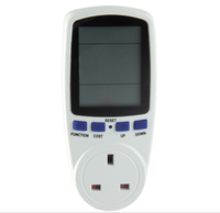 Pengukur Daya Digital LCD 220V 7 Model Layar dengan Soket Colokan EU, Wattmeter untuk Pengukuran Energi, Perlindungan Beban Berlebih, Pengukuran Kwh