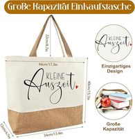 Pochette cadeau cosmétique en toile de coton et lin imitation chanvre, motif lettres, avec longue anse en ruban, pliable