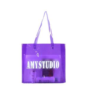 Petit sac de toilette transparent en PVC avec poignée en corde, étanche, option de logo personnalisé - Product Image 1