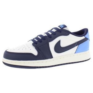 รองเท้าผ้าใบผู้ชายรุ่น Air 1 Retro Low Original Leather GS  บุผ้าตาข่าย สีดำ Obsidian สีน้ำเงิน University Blue สีขาว Sail - Product Image 1