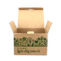 Boîte d'emballage d'expédition en carton ondulé kraft brun écologique imprimée sur mesure, boîte en carton à rabat profond pour le commerce électronique