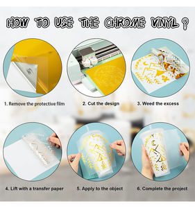 Rouleau d'autocollants en vinyle adhé<span class=keywords><strong>sif</strong></span> brillant à faire soi-même, transfert thermique, vinyle métallique adhé<span class=keywords><strong>sif</strong></span> permanent pour film de traceur - Product Image 6