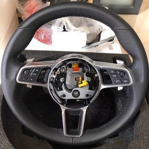 Volante Volant de cuero negro sin botón para Porsche 911 991 992 Cayenne 958 987 Boxster 986 Panamera 970 Taycan <span class=keywords><strong>Macan</strong></span> - Product Image 1