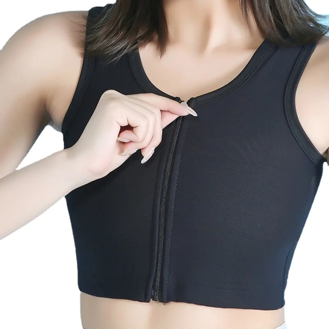 OEM Service Chest Binder Women Tops Binder Trans for Tomboy Cool Mesh Half FTM Breast Binder With Zipper Flat