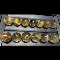 Perles de quartz rutile doré naturel de haute qualité, riches en inclusions de cheveux dorés, sphère de rutile élastique, cadeau spirituel, bijoux en pierres précieuses