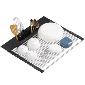 <span class=keywords><strong>Escurridor</strong></span> de Platos Enrollable para Fregadero, <span class=keywords><strong>Multiusos</strong></span>, <span class=keywords><strong>Plegable</strong></span>, de Acero Inoxidable, para Cocina - Product Image 1