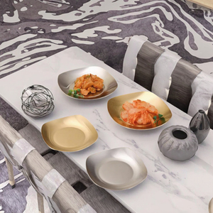 Offre Spéciale – Assiette Classique en Métal pour Fêtes et Snacks à Domicile – Plat à Cornichons en Acier Inoxydable Écologique – Plateau de Service Incassable - Product Image 3