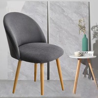 Housse de chaise de salle à manger en polyester jacquard tricoté en arc semi-circulaire, universelle quatre saisons, une pièce, antidérapante et durable