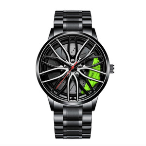 Montre à quartz pour homme avec cadran rond en alliage, bracelet noir tendance, vente chaude en usine - Product Image 1