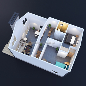 Case prefabbricate di lusso una stanza e un bagno realizzati con pannello Sandwich-per uso Carport - Product Image 2