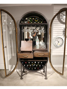 Italian Luxury Retro Glass Wine <b>Cabinet</b> Stainless Steel <b>Wall</b>-mounted <b>Display</b> Case for Home Hotel & Villa Storage Bs-0403 - Product Image 5