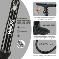 Pompe à main BOMB 80-130 PSI en acier pour vélo, avec valve à aiguille, légère, étanche, jauge intégrée, haute pression, économie d'effort