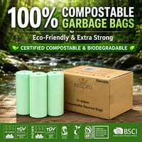 Sacs poubelles biodégradables certifiés ABAP/BPI/ASTM, en amidon de maïs, compostables