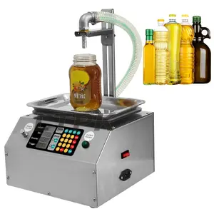 Pure copper gear pump viscous liquid filling machine for lubricate oils honey glue tahini peanut butter cream bottles jars cans