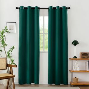 Cortinas <span class=keywords><strong>con</strong></span> ojales verdes XinLan para <span class=keywords><strong>ventana</strong></span> de dormitorio de sala de estar, cortinas <span class=keywords><strong>con</strong></span> aislamiento térmico y oscurecimiento de habitación - Product Image 1