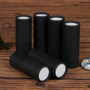 High Quality Biodegradable Matte Kraft Paper Cardboard Black Tube Round Black Paper Tube Packaging With Gold Logo