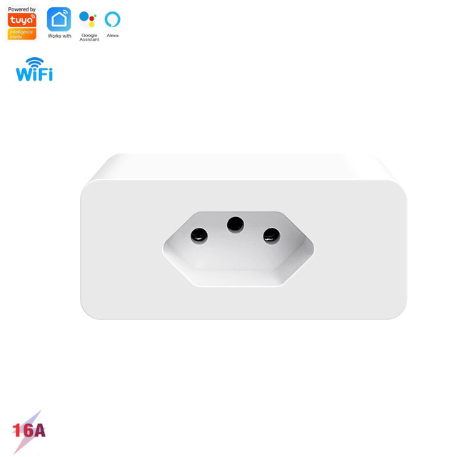 Wifi Smart Plug Brazil Intelligent White Smart Socket App Remote Control Tuya Smart Life With Energy Monitor