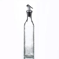 Bouteille carrée de style américain de 500 ml en verre sécurisé écologique et durable pour huile et vinaigre, avec couvercle métallique détachable