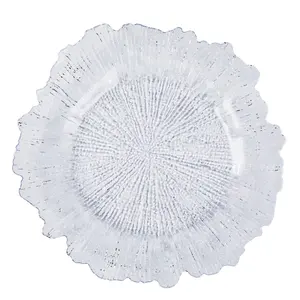 HY Acrylic Clear Wedding Decoration Plastic Dishes Plates Dinner Disposable Plates Charger Plates