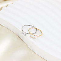 Gioielli in Acciaio Inossidabile 304 all'Ingrosso, Anello con Zircone a Due Punte, per Fidanzamento, Matrimonio Cristiano, Regalo di Moda per Signore