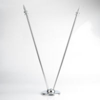 Tiang Bendera Teleskopik Aluminium Stainless Steel dengan Alas Meja, Warna Kustom, Cetak Digital, Bendera Non-Woven, Bendera Promosi