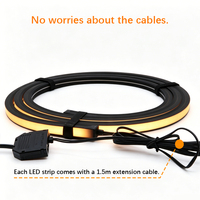 Bande LED linéaire flexible en silicone noir 13x13mm, éclairage caché pliable pour mur acoustique en bois intérieur, blanc chaud 3000K