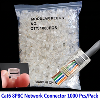 Connecteur modulaire RJ45 8P8C perforé pour câble réseau Cat5e Cat6 haute vitesse, connecteur traversant RJ45 pour ordinateur