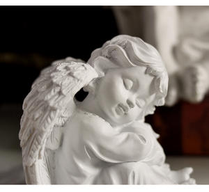 Statue d'ange chérubin en prière 3D à succès, figurine <span class=keywords><strong>de</strong></span> gardien agenouillée, ailes d'église, résine, <span class=keywords><strong>fibre</strong></span> <span class=keywords><strong>de</strong></span> <span class=keywords><strong>verre</strong></span>, décorative, peinte pour les entreprises - Product Image 4