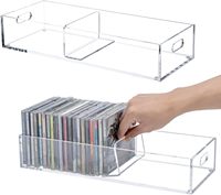Support de CD en acrylique transparent personnalisé, présentoir pour DVD/CD, boîte de rangement pour CD et support de présentation pour disques vinyles
