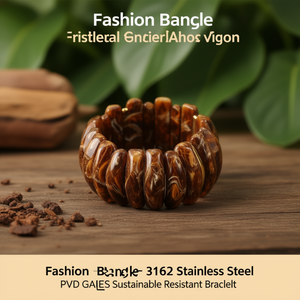 Fashion <b>Bangle</b> 316L Stainless Steel PVD Gold Plating Sustainable Resistant Bracelet - Product Image 3