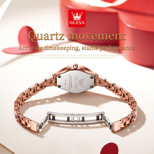 Reloj OLEVS 7082 Original para <span class=keywords><strong>Mujer</strong></span>, Elegante Estilo Coreano, Acero de Tungsteno, Reloj de Pulsera de Cuarzo Original, Regalo de Lujo para <span class=keywords><strong>Mujer</strong></span> - Product Image 6