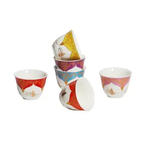 Drinkware turkish ceramic porcelain cawa cup set