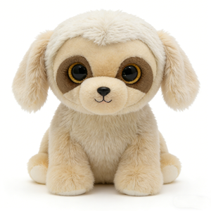 Peluche personnalisée pour chiot, peluche chien aux grands yeux, peluche chiot beige moelleuse - Product Image 1
