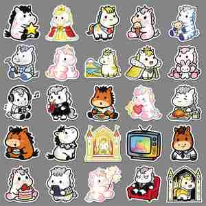 50 autocollants mignons de poulains de dessin animé pour l'année du Cheval, imperméables, style Kawaii, pour agenda et décoration de réfrigérateur, pour les filles - Product Image 3